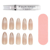A front view of Salon Perfect Magnetic Silver Artificial Nail Set with nail file and professional nail glue out of packaging
